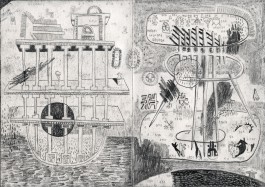 Yannick Riemer, Cave Canem, drawing on paper, 2017, Berlin 