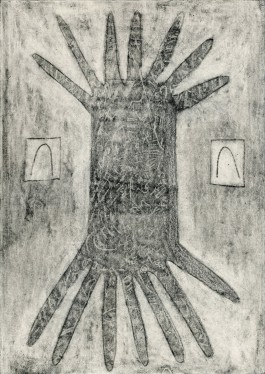 Yannick Riemer, CAVE CANEM (gambler), drawing on paper 