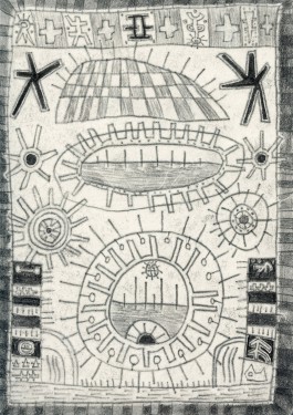 Yannick Riemer, CAVE CANEM (gambler), drawing on paper 