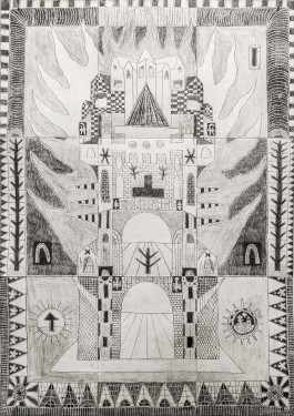 Yannick Riemer, CAVE CANEM (gambler), drawing on paper 