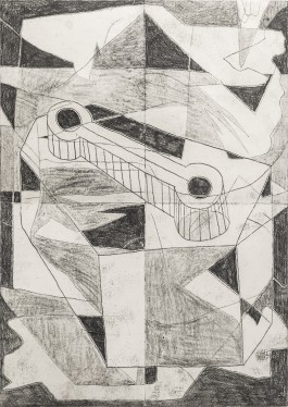 Yannick Riemer, CAVE CANEM (gambler), drawing on paper 